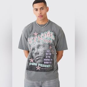 Boohoo Man Oversize Graphic T Shirt Medium